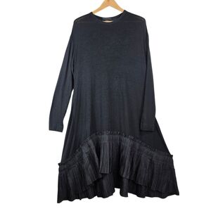 Marie Saint Pierre jersey knit wool blend ruffle details long sleeves Maxi Dress